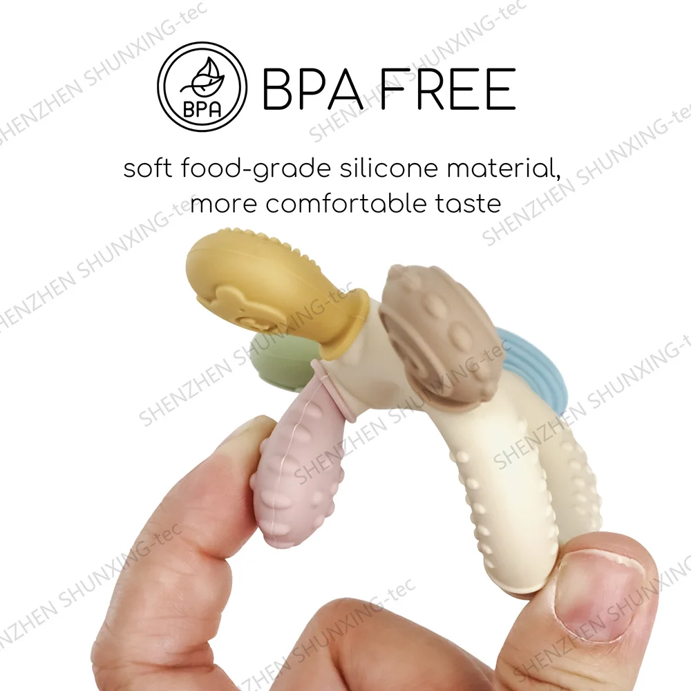 Explosive Models Teethers Rings Teething Safe And Soft Bite Food Grade Full Silicone Baby Teether Toys For Kids Toddler