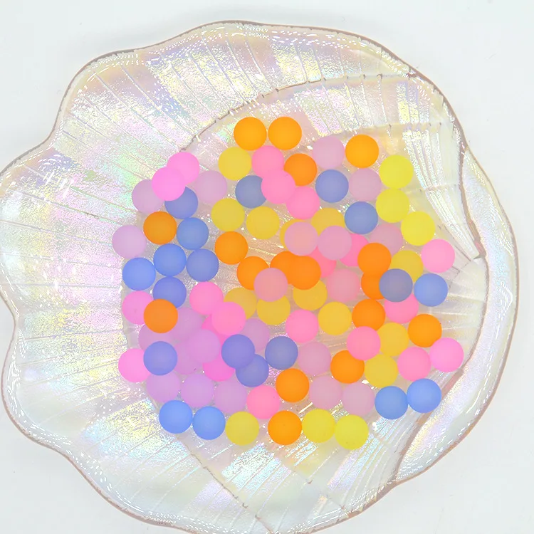 500g/bag Acrylic Non Porous Transparent Frosted Round Bead Plastic Matte Hazy DIY Decorative Slime Material with No Holes