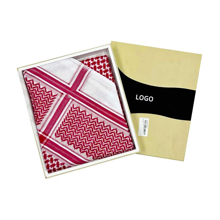 high quality in pure cotton premium red yemeni white saudi arab embroidery shemagh scarf for men