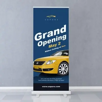 Portable Roll Up Banner Stand Roller Banner With Poster Prints Exhibit Display For Outdoor