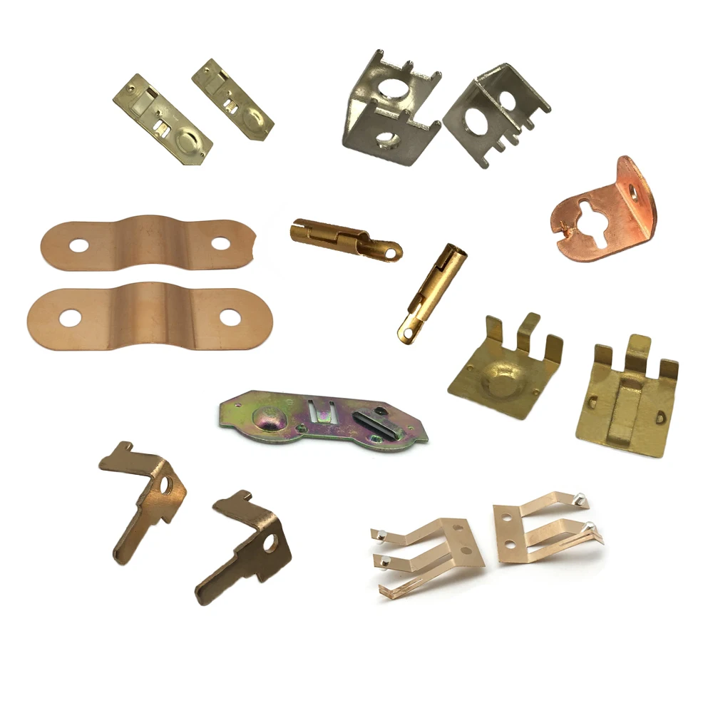 Custom Made Precision Sheet Metal Stamping Tin Zinc Plated Copper Brass Electrical Socket Battery Contact Parts
