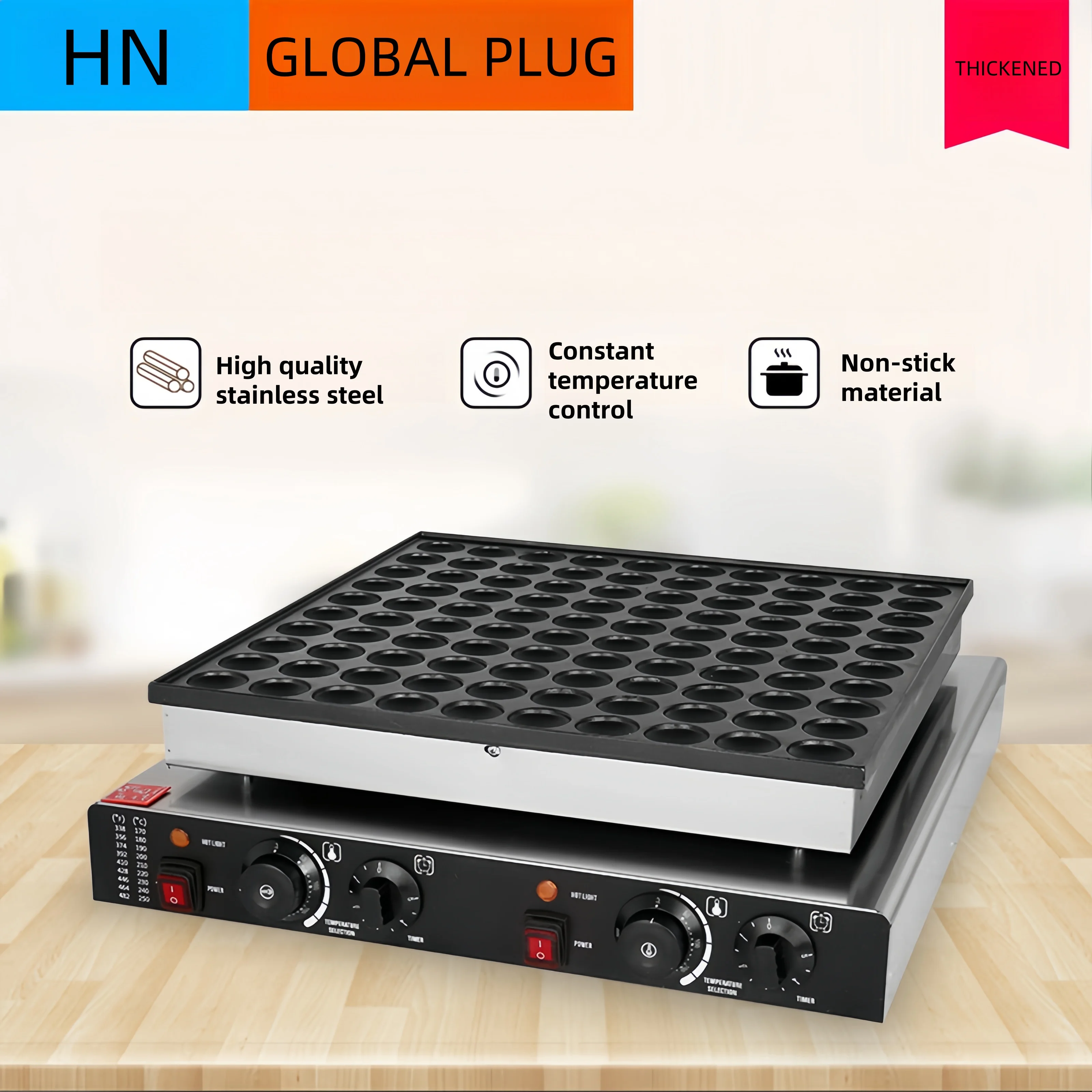 Commercial waffle maker nonstick waffle baker for restaurant snack machine waffle maker machine