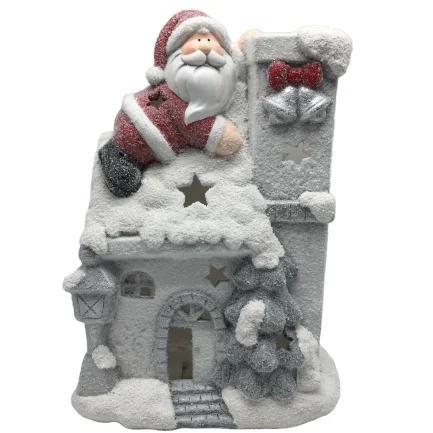 2020 Christmas santa claus laterite ceramic village houses to paint home decoration with gold powder