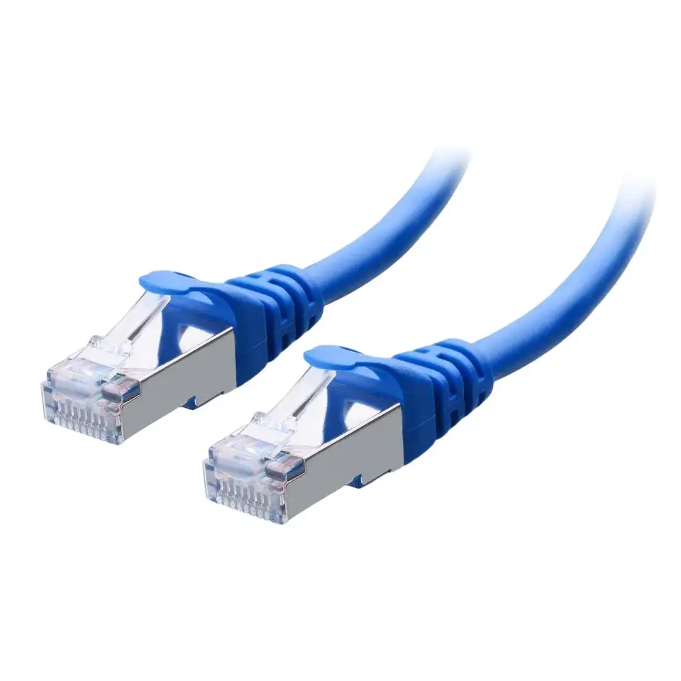 OEM Cat6a SFTP Patch Cord Shielded Twist Pairs Ethernet Cable PVC Jacket Bare Copper Conductor RJ45 Connector 0.3m 5m Options