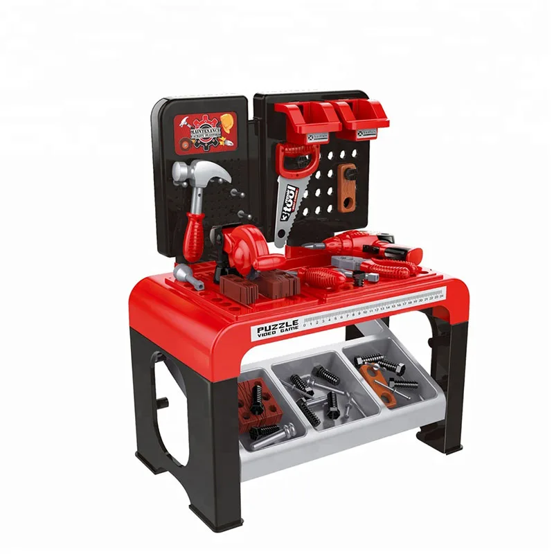 Ролевые игры игра Детская Пластмассовые игрушки набор инструментов 46 шт детский набор инструментов для самостоятельного ремонта обучающих игрушек для детей, инструментальный стол игрушка