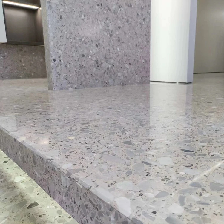 Light Gray Interior House Room Artificial Stone Terrazzo Tile For Floor