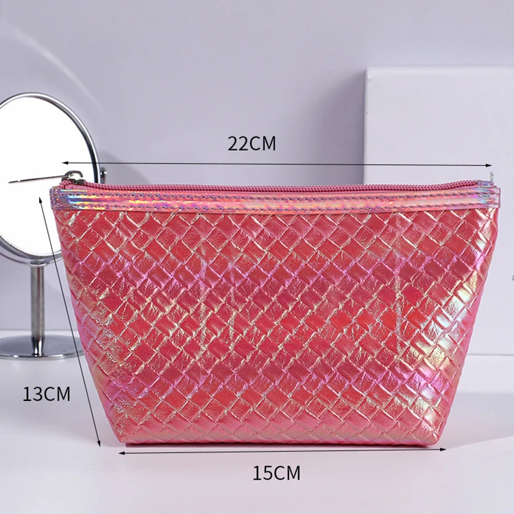 12inx53in Colorful Holographic Woven Plaid Embossed Faux Leather Rolls For Bags Handbags Wallet Notebook