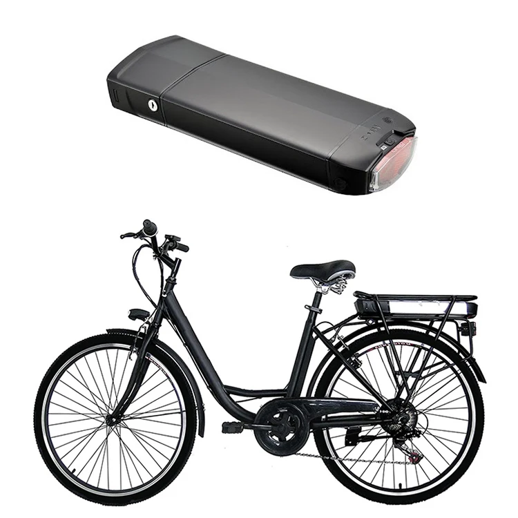 Rear Rack Ebike Battery Pack 48v 10ah 800 Times Cycle Life Rechargeable Lithium 18650 Battery For Electric Bicycle