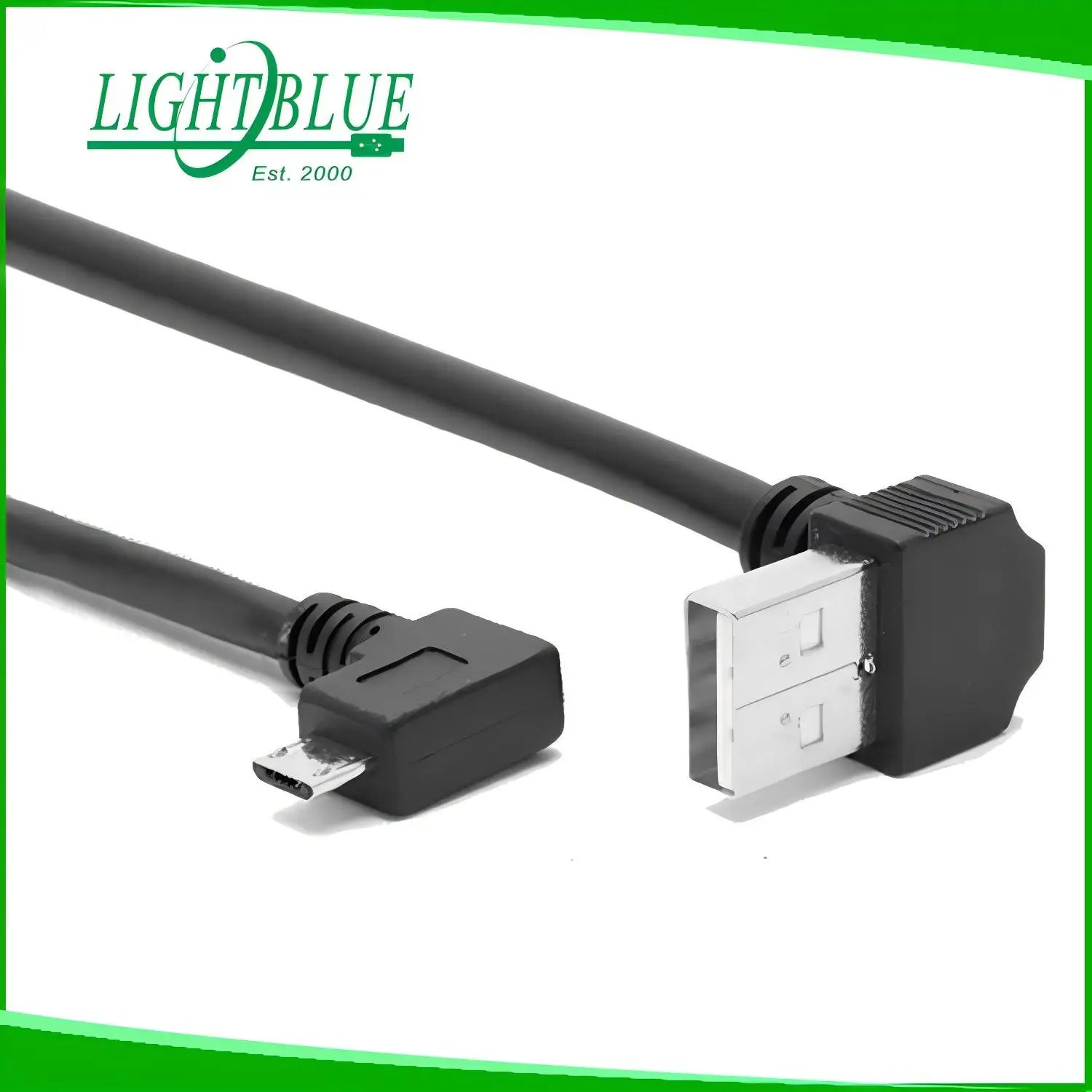 Up Angle 90 Degree Micro USB Cable Fast Charging USB 2.0 Data Sync Compatible for Samsung Galaxy S7 Edge S6 S5, Moto E6 5 4, LG
