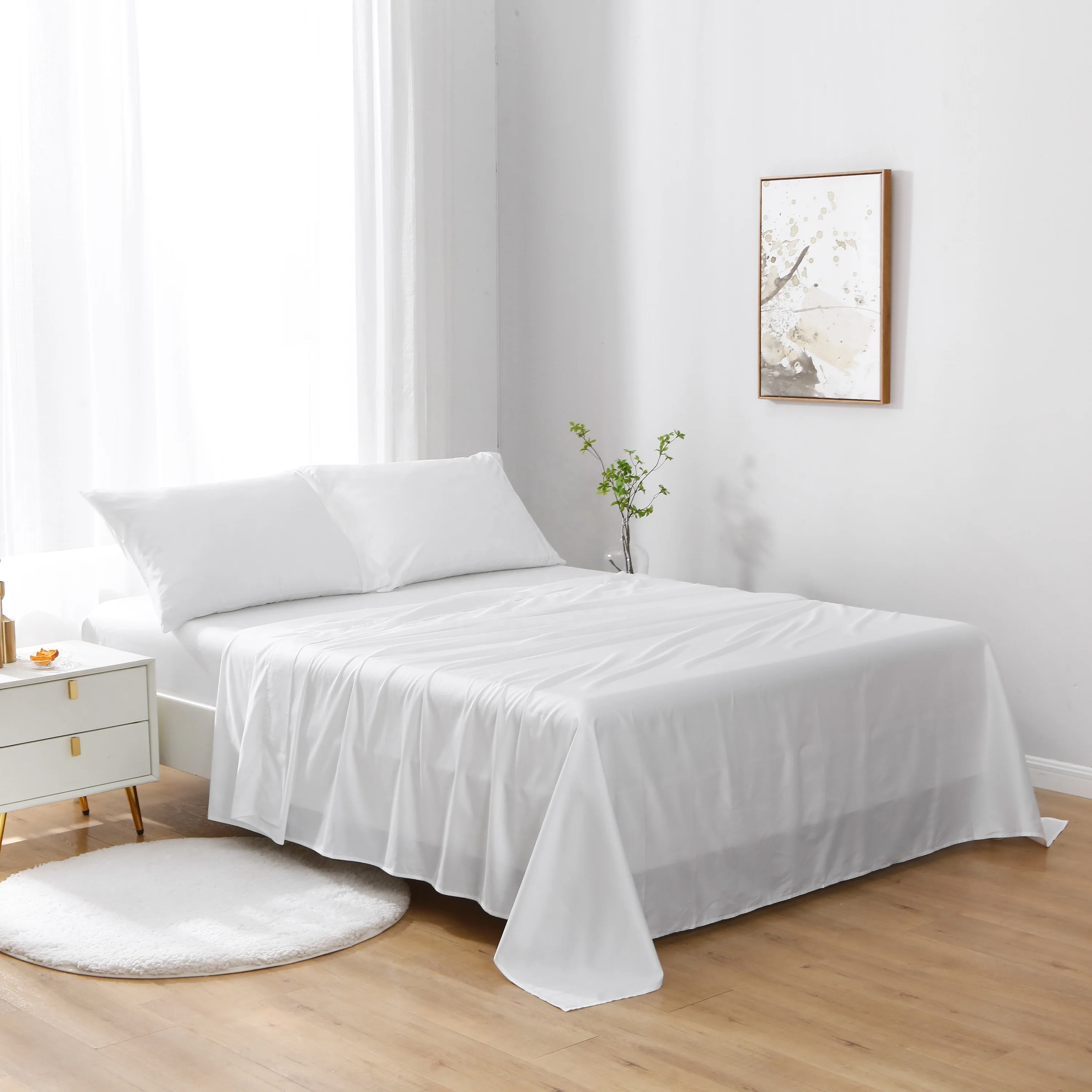 100% bamboo bedding set 60S bamboo bed sheet organic 300TC lyocell duvet cover with hot selling bedsheets