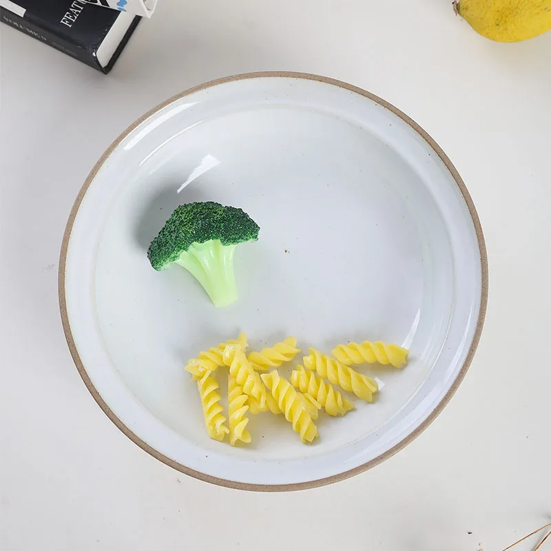 INS Fashional Simple High Quality Porcelain Ceramic Round White Pasta Bowl Tableware