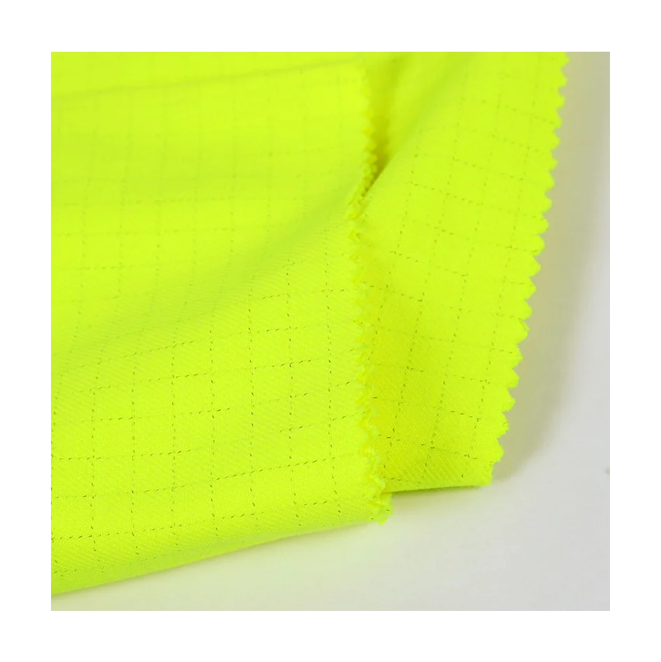 factory hv fluorescent yellow modacrylic/cotton flame resistant material fabric for workwear
