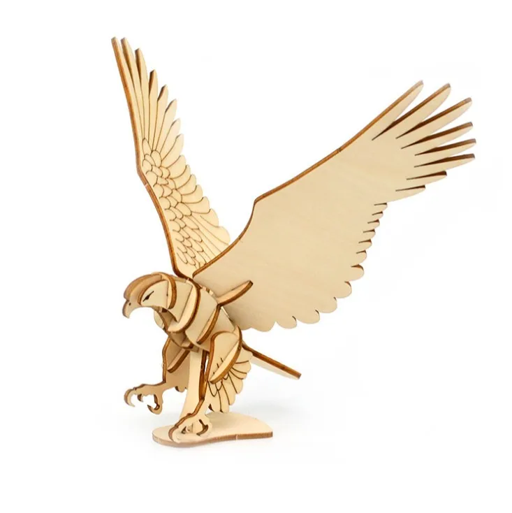 3D Wooden Puzzle Eagle Animal Stereoscopic DIY Child Toy