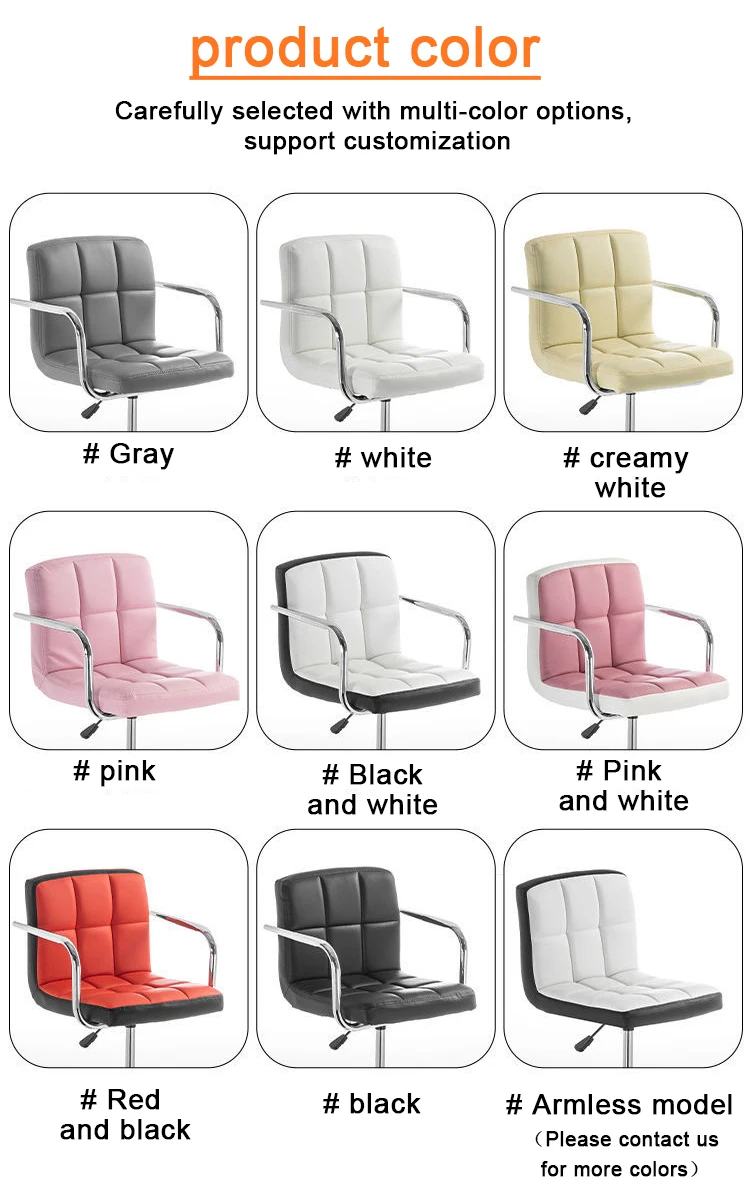 Adjustable Leather Bar Stool with Footrest Hot Sale Short Back Swivel Metal luxury Mexico Kitchen Style Packing Furniture Color