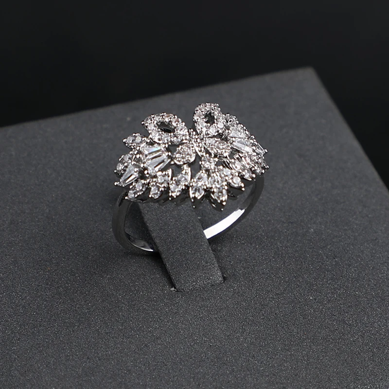 Factory direct sale 24K gold white AAA cubic zircon India Dubai Nigeria jewelry set for bridal