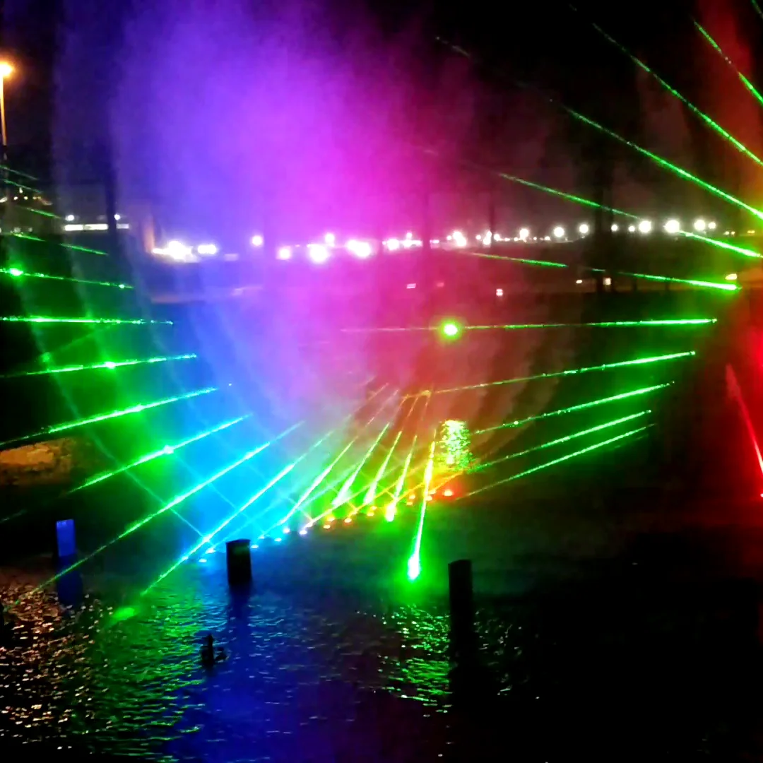 colorful music dancing outdoor water fountain