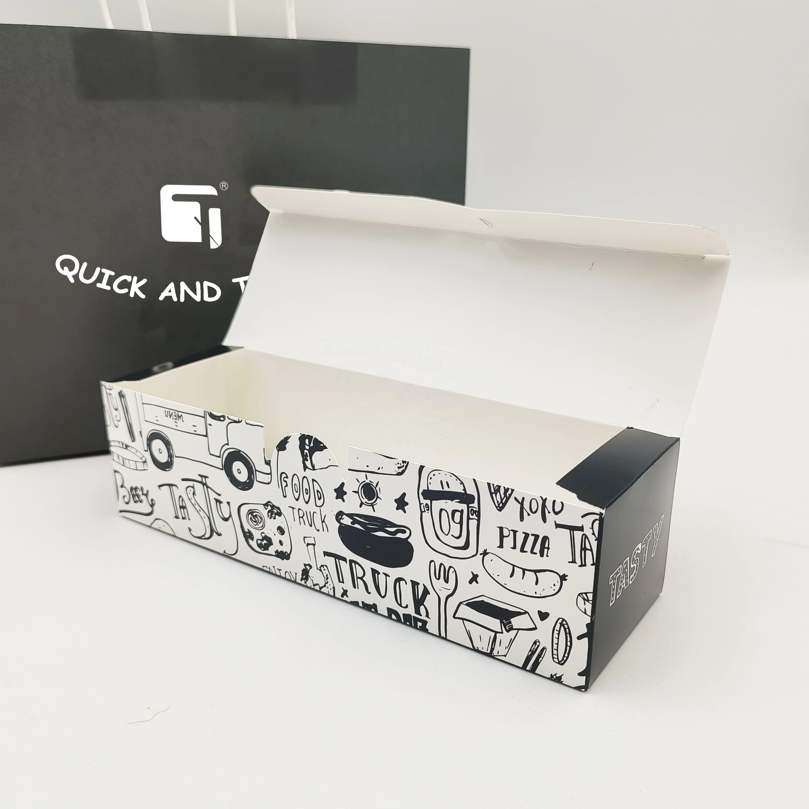 Упаковочная коробка для картофеля фри с логотипом на заказ