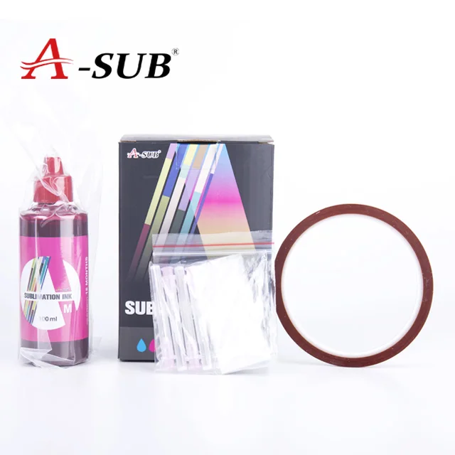 A-SUB wholesale 100ml  CMYK vivid color dye inkjet sublimation printing ink