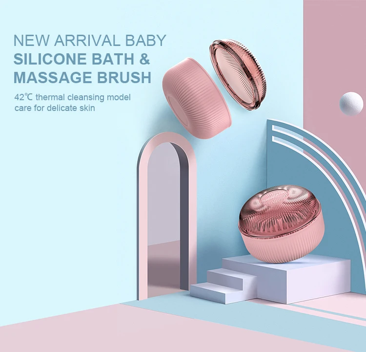 Amazon Massage Cleaning Brush Baby Shower Bath Brush Hot Seller Multi-function Food Grade Soft Silicone Bathing USB Cable 113.5g