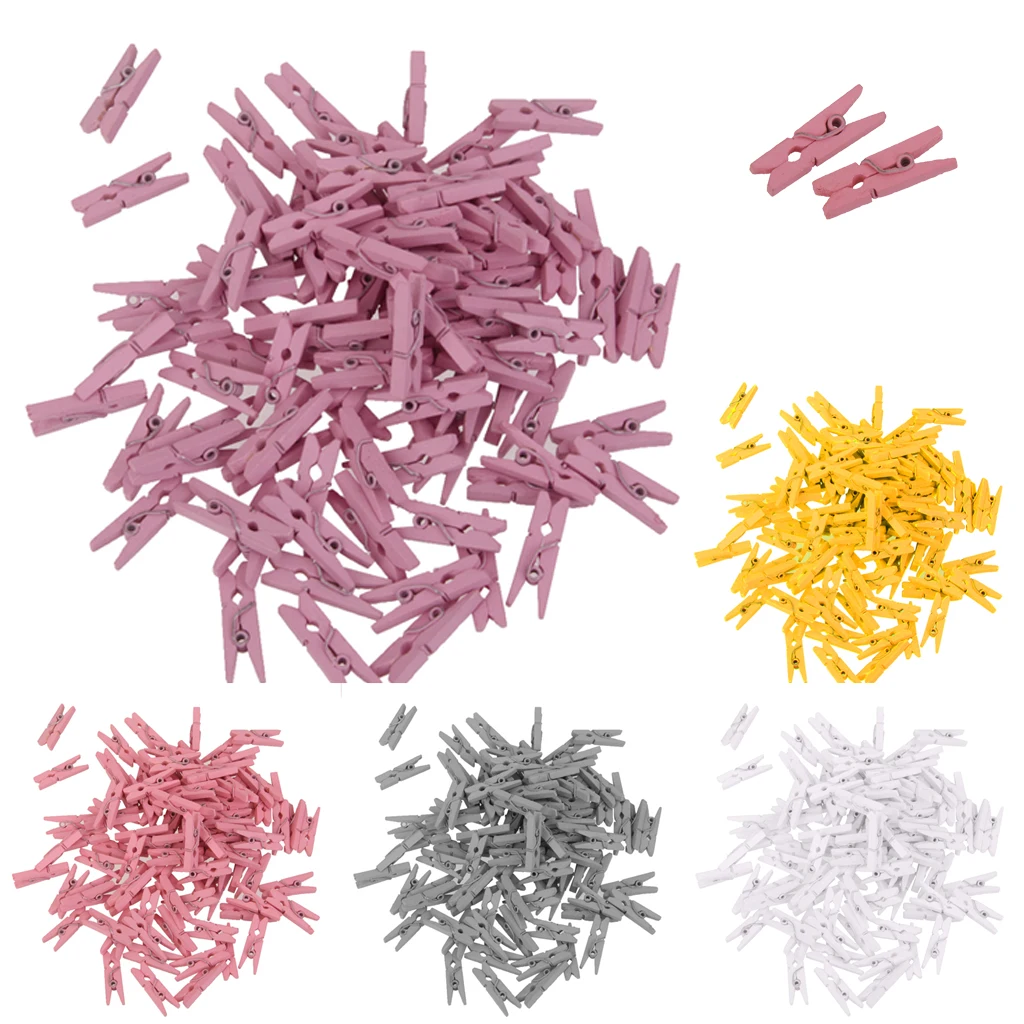 
Разноцветные деревянные Мини-прищепки для фотобумаги, прищепки для украшения дома, сада, вечеринки, практичные прищепки 