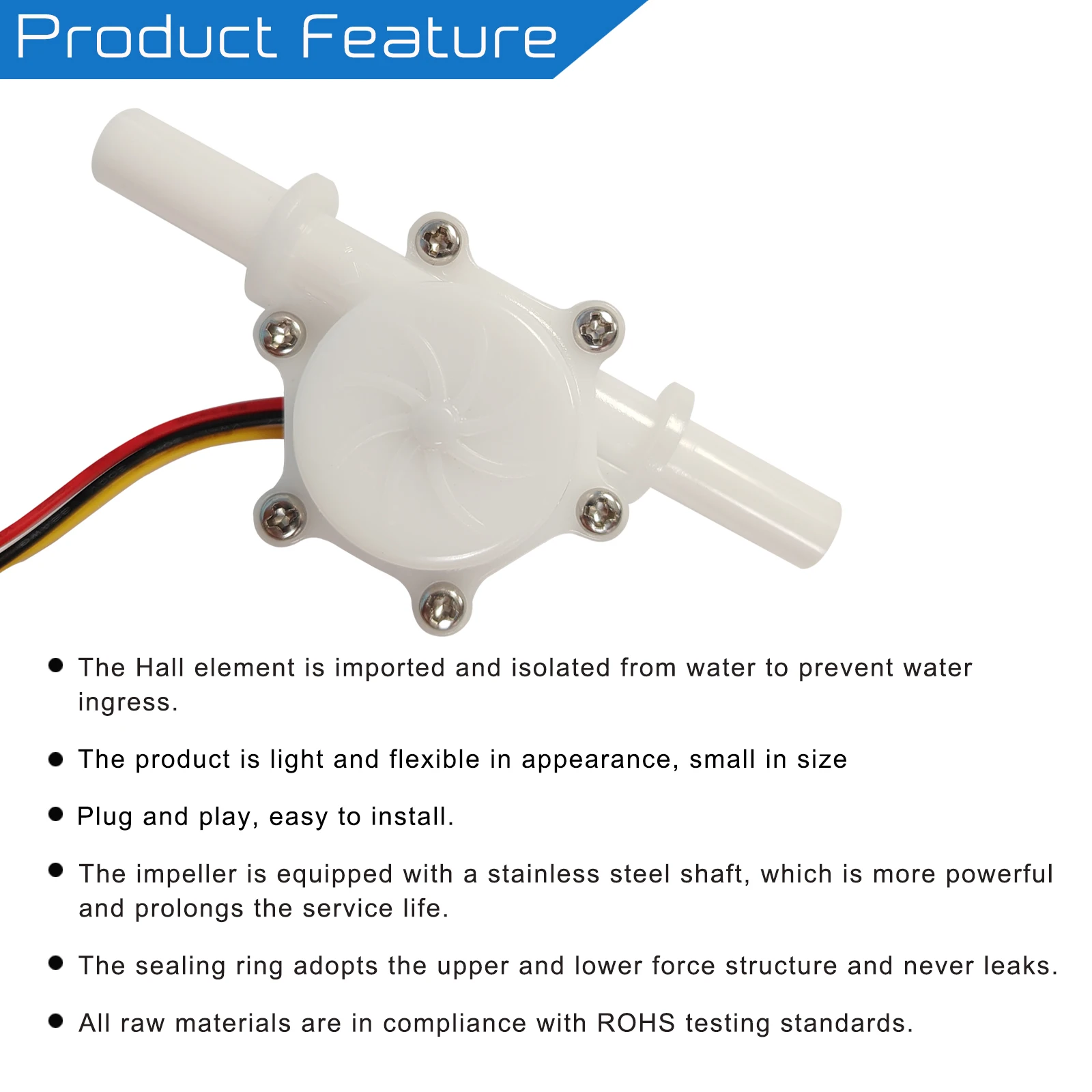 Food Grade Coffee Machine Water Dispenser Water Filter Hall High Precision Water Flow Sensor Hose Flow Detection Sensor