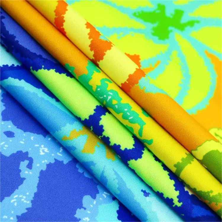Summer Beach Garments Fabric 2-Way Printed Patterned Polyester Spandex Fabric