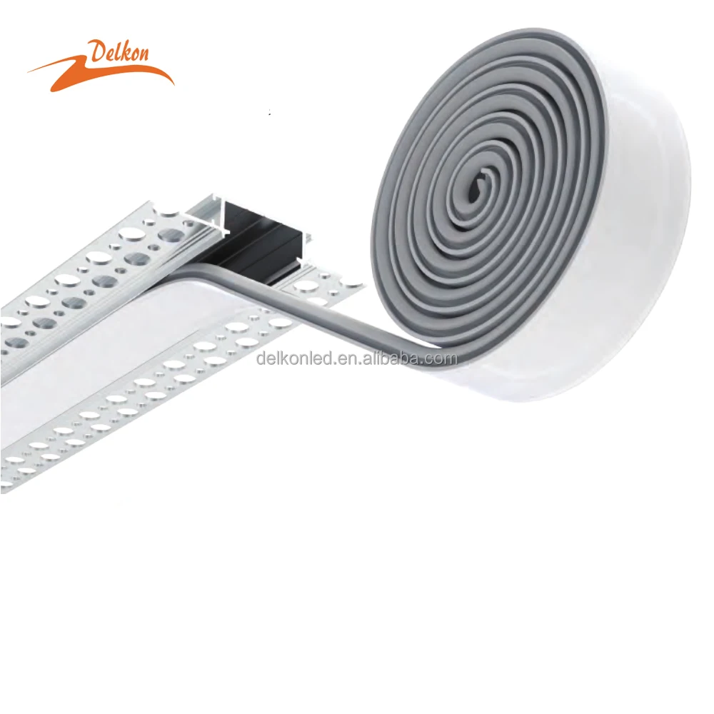 75*13mm Plaster Led Profile With Long Diffuser Drywall Led Profile Strip Housing Aluminum Led Channel for 12.5mm Thick Drywall