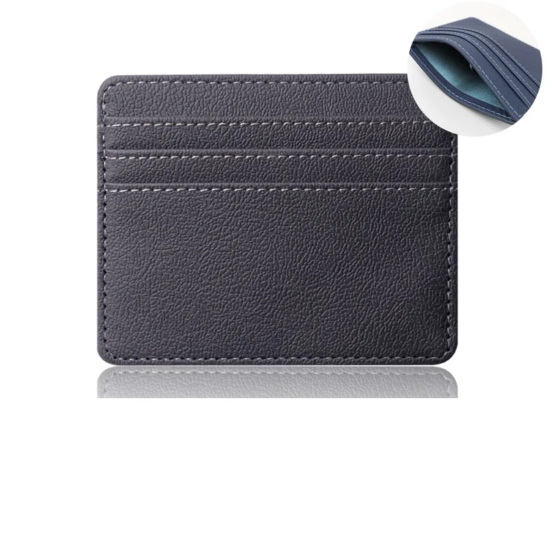 Zenos custom credit card RFID  holder cases simple card purse pu leather coin wallets