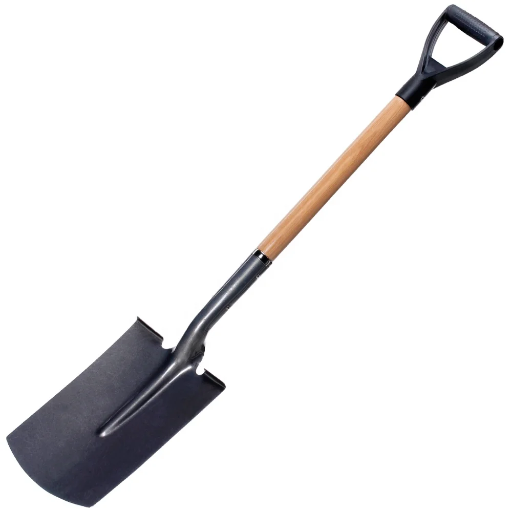 111CM D Grip Soft Handle Shovel Carbon Steel Garden Hand Tools Manual Digging Spade