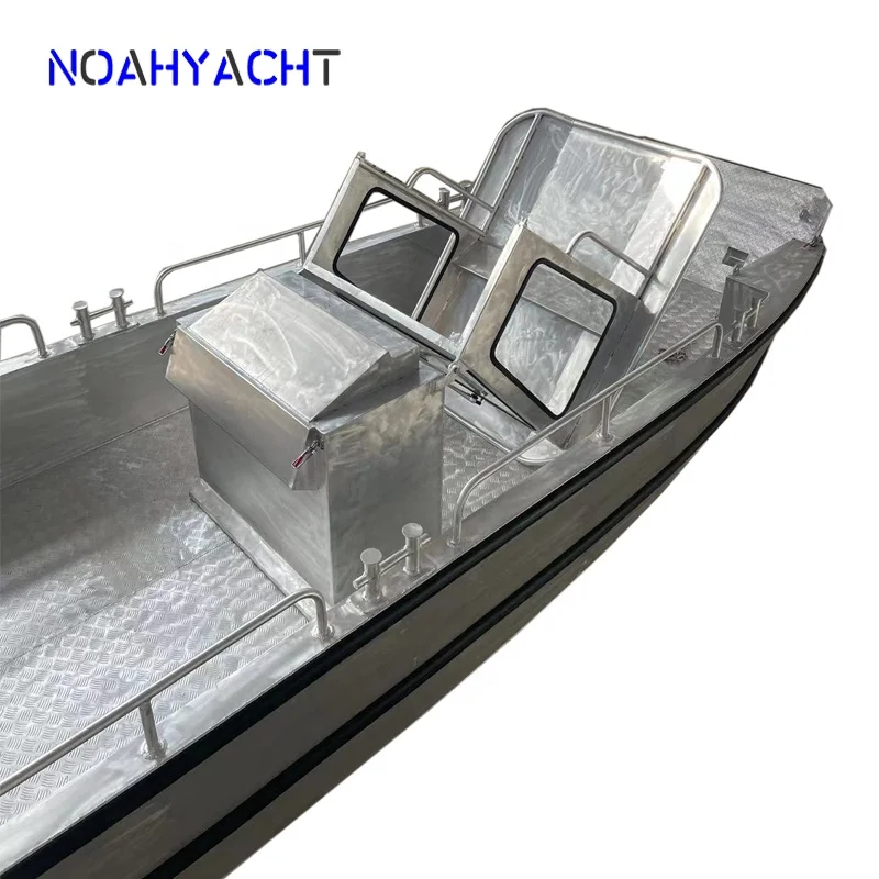 CE Certified 7.35m Aluminum Hull Small Landing Craft Boat Barge Welded Aluminum For Sale