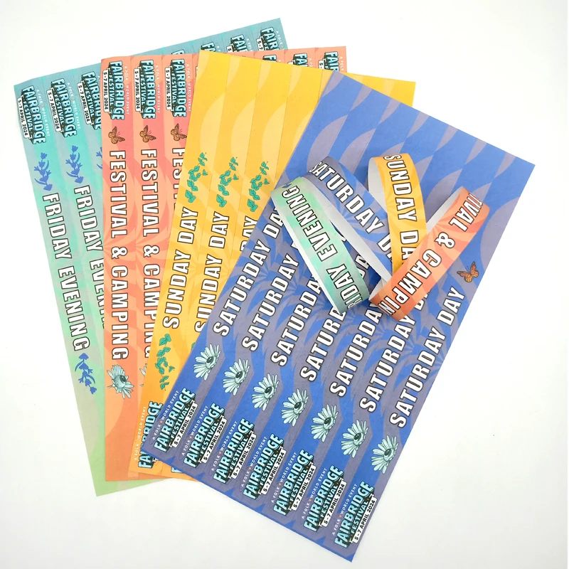 High Quality Tyvek Paper Wristband Bracelet Waterproof Disposable Thick Tyvek Wristband For Swimming Amusement Park