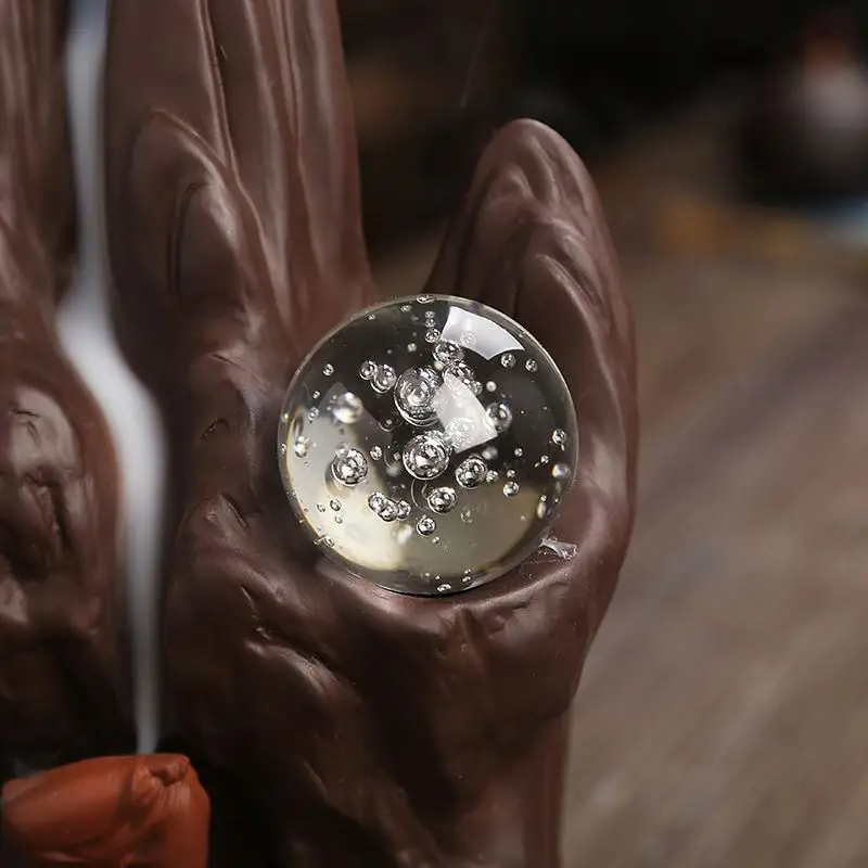 Porcelain waterfall Home lotus Creative fountain smoke stick Buddha Hand Backflow Incense Burner Ceramic Censer Holder Waterfall