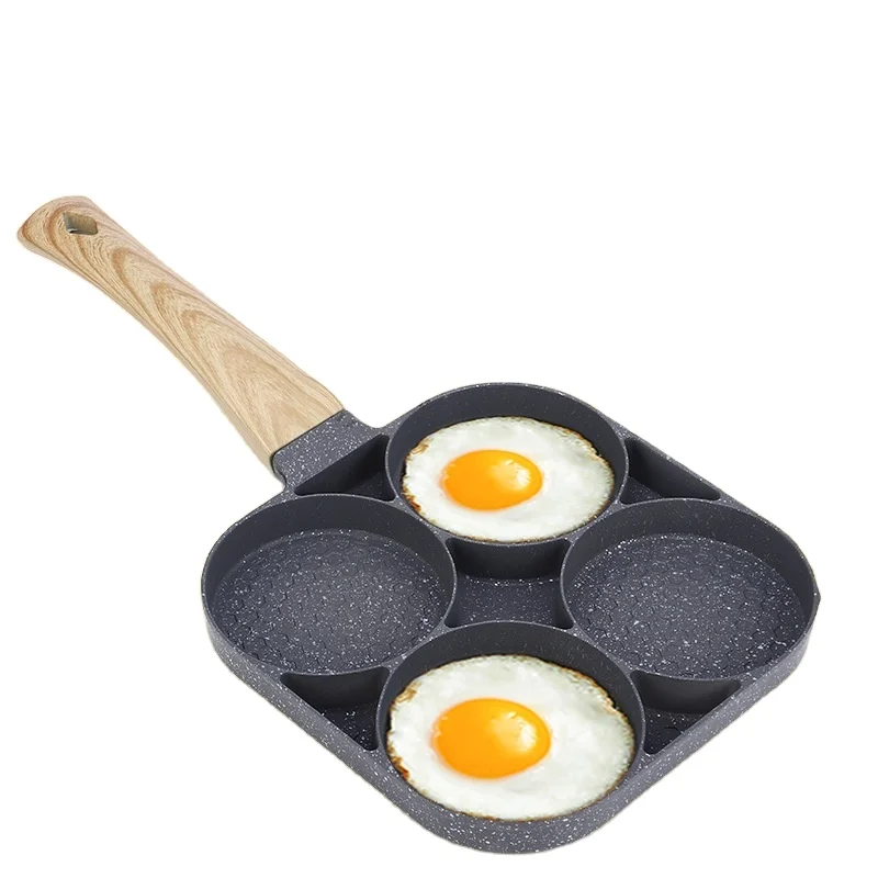 Modern Four-Hole Non-Stick Metal Egg Hamburr Pancake Pan for Breakfast Artifact Fried Egg Pan