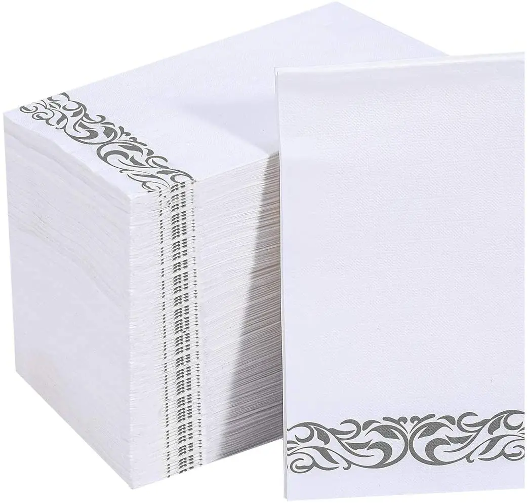 custom 1/8 fold printed disposable hand airlaid tissue paper napkins