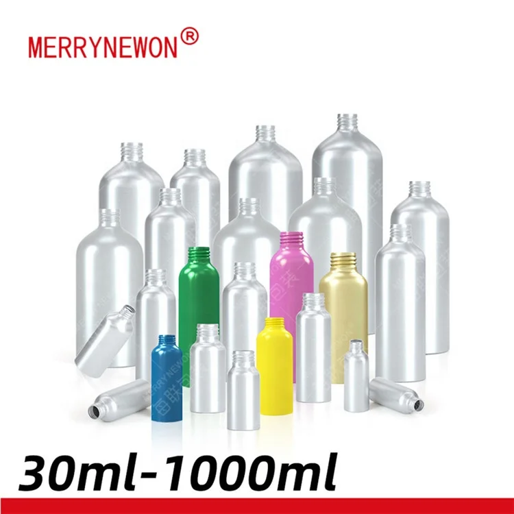 30ml 50ml 60ml 80ml 100ml 200ml 250ml 300ml 500ml 1000ml various color gold black customized logo and print aluminum bottle