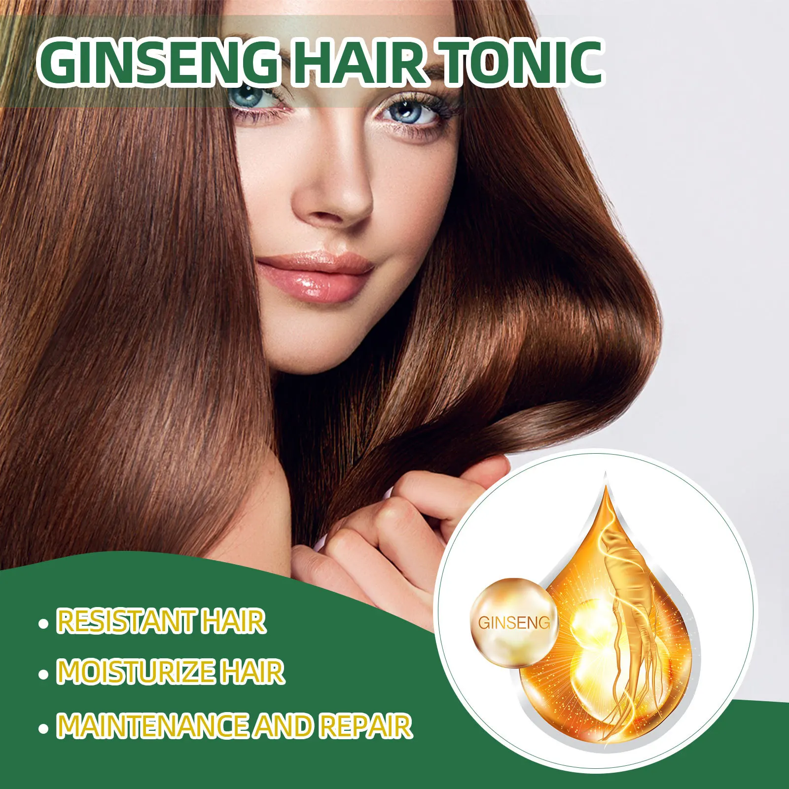 wholesale OUHOE herbs ginseng hair tonic with ginseng hair regrowth tonic 100ml