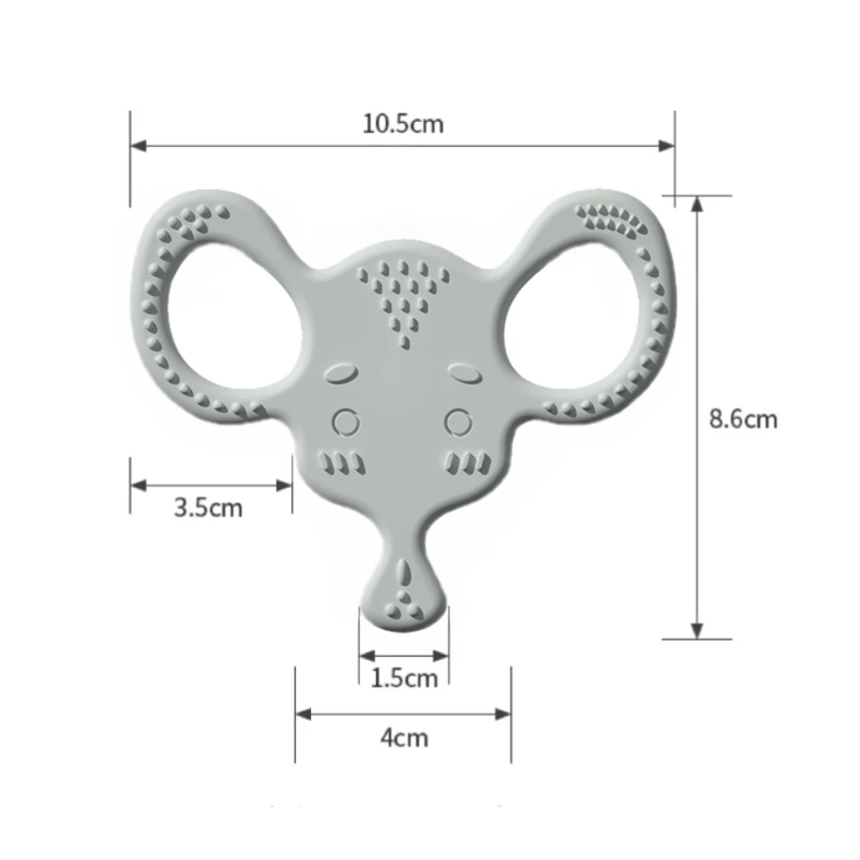 CE molar teeth toy 0-6 months animal silicone elephant baby teether toddlers sensory soothe fidget toy teething rings for babies