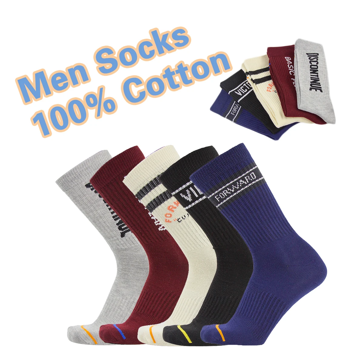 custom adult mens pure cotton pattern crew dress Men Socks 100% Cotton