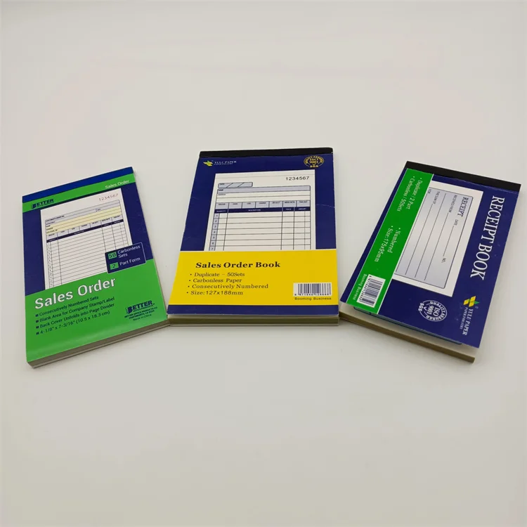 Lankao Yulu Professional custom logo cheap business form 100% virgin wood pulp colorful printing carbonless receipt books