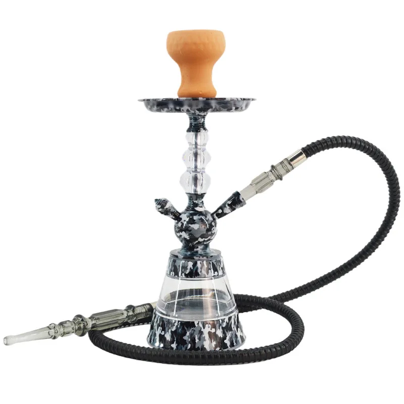 Hot hot sale source of Arab medium alloy bukah pot glass hookah  pipe  hookah smoking sets
