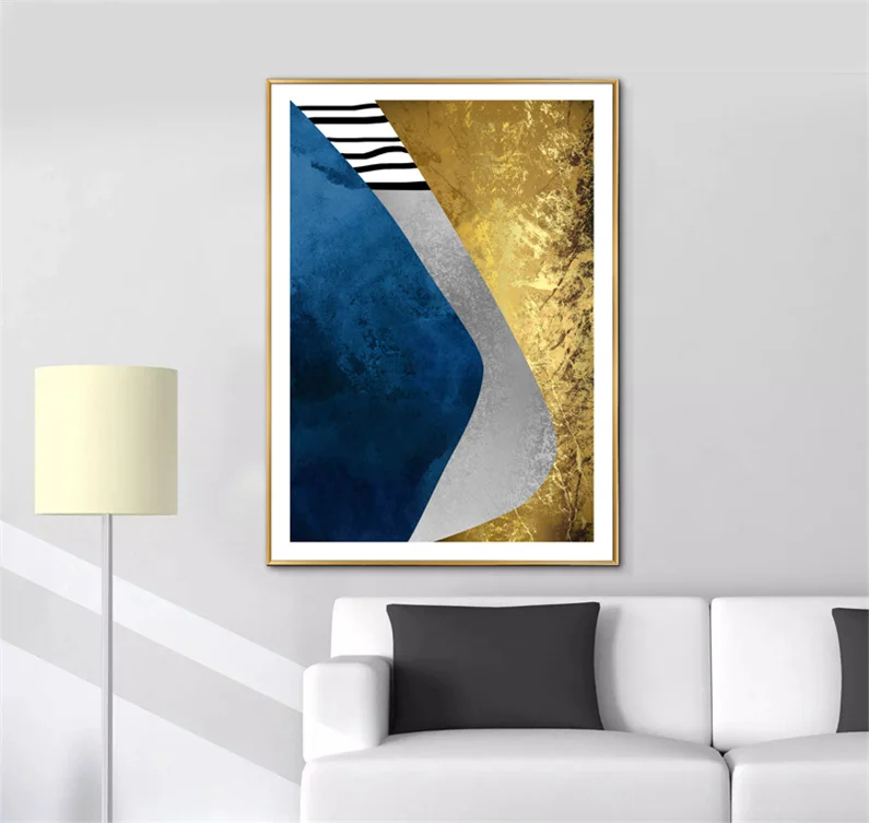Living Room Decoration Abstract Handmade Canvas Oil Wall Art Gold Foil Handpainted Artwork Painting