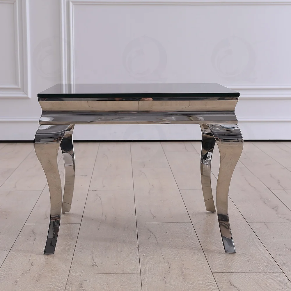 Modern design side coffee table for living room furniture luxury mirrored metal stainless steel side table