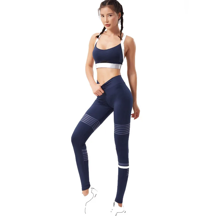 Running offset printing high waist buttocks sexy fitness & yoga wear sets women sport pants organic yoga clothing