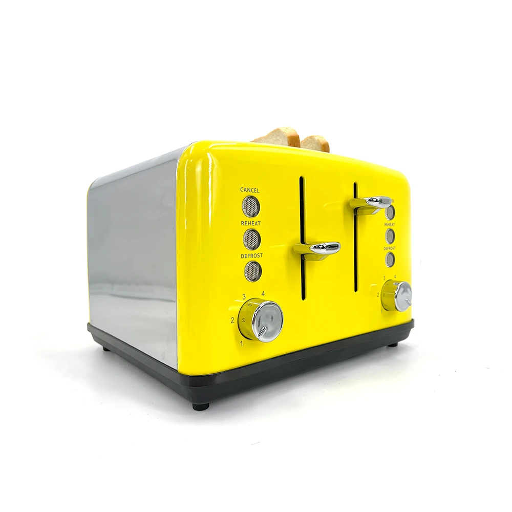 Customizable color toaster automatic centering and automatic pop-up 4 slices toaster to meet the needs of a family home