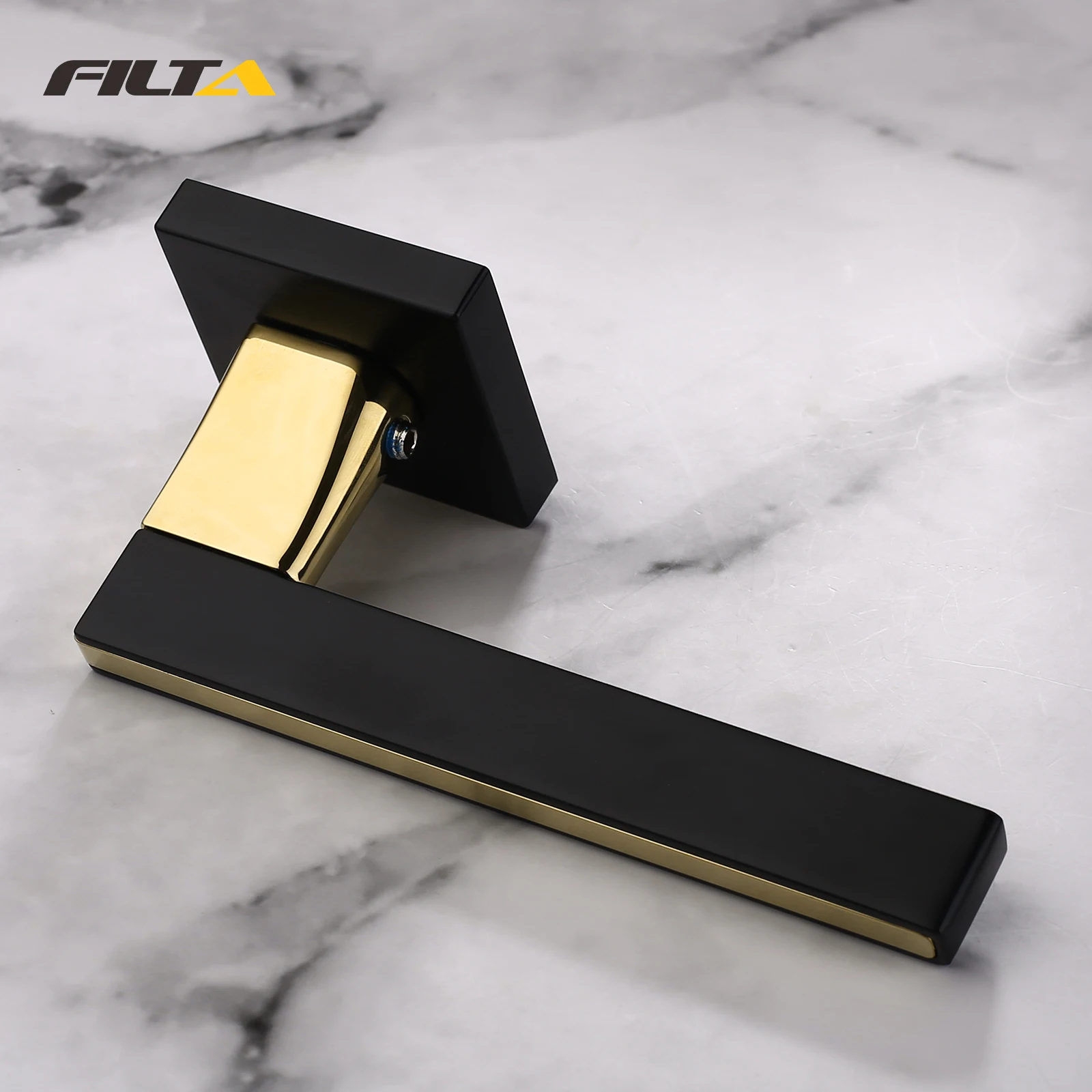 High-Quality Luxury Brass and Black Interior Door Handles for Modern Homes with Euro Profile Cylinder