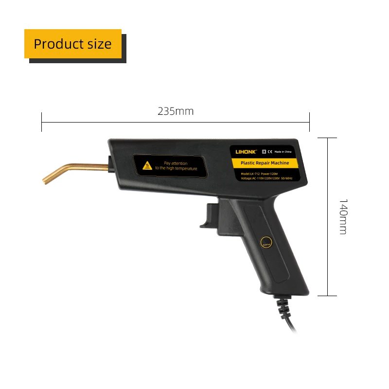 LK-712 120W Professional Plastic Welding Gun with Hot Staplers Car Bumper Repair Welder Kit Fender Welding Machine