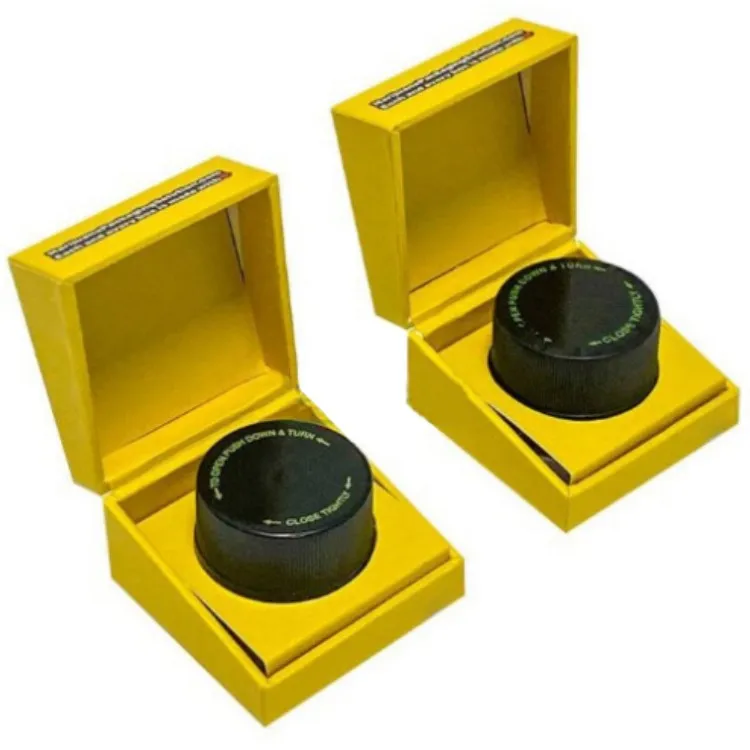 Custom Printing Slanted Cuff Ring Paper Box With Magnetic Lid For Glass Concentrate Container