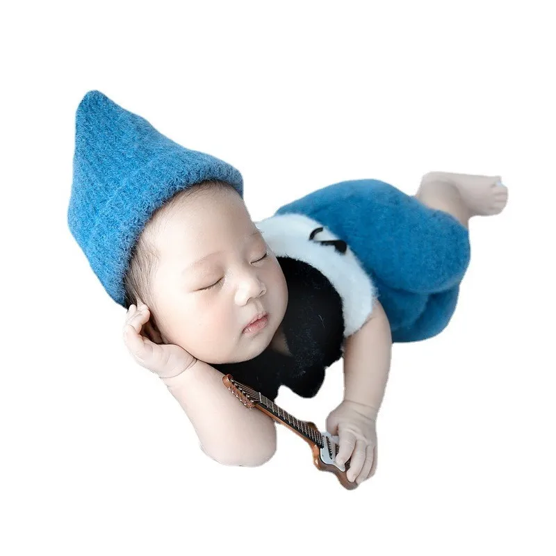 New Born Artistic Photos Music Theme Guitar Baby Photography Clothes Props