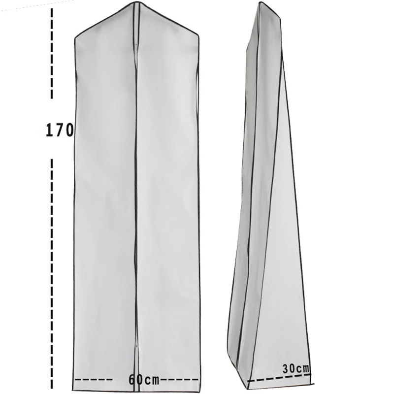 New Thicken Non Woven Material Large Cover Bag For Wedding Dress Gown Dust Cover Protector Bag Dustproof With Gusset