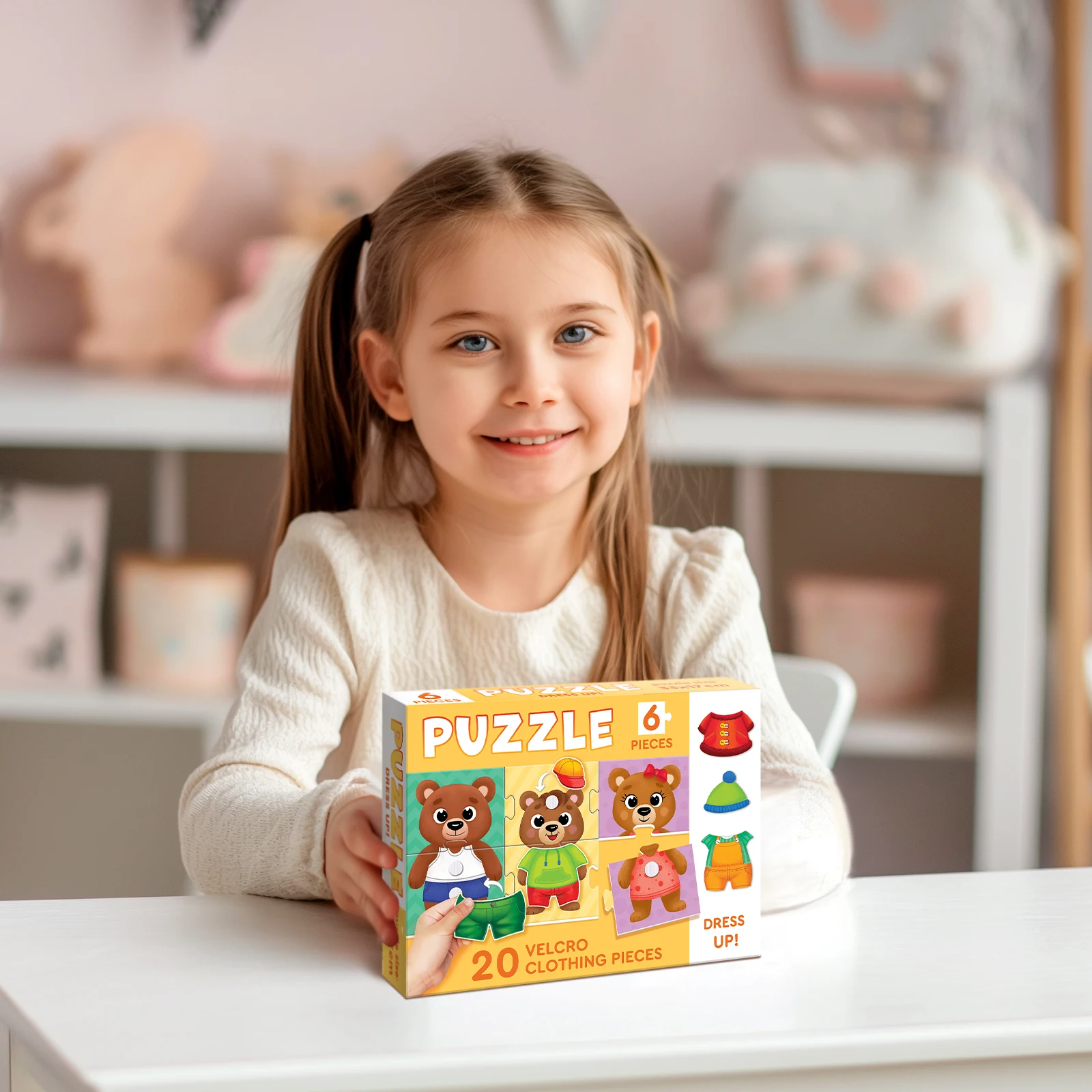 Hot Selling Product Kids Early Educational Sticky Puzzle Dress Up Puzzle Find Clothes Large Puzzle Learn Season